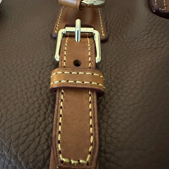 Dooney & Bourke Bristol Brown Italian Pebbled Leather Satchel & Shoulder Bag